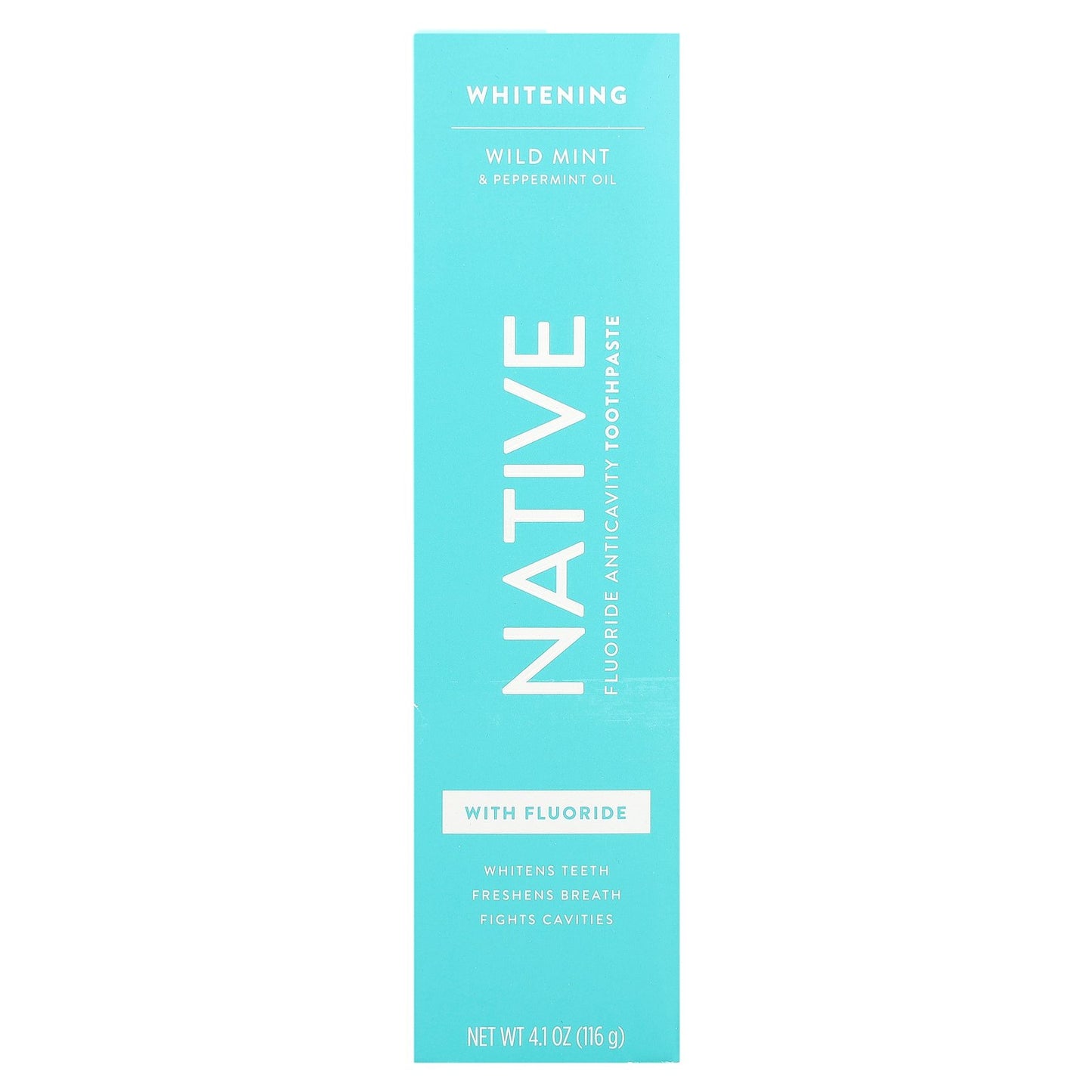 Native, Whitening Toothpaste, With Fluoride, Wild Mint & Peppermint Oil, 4.1 oz (116 g)