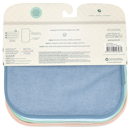 Green Sprouts, Stay Dry Burp Pads, Multicolor, 5 Pads