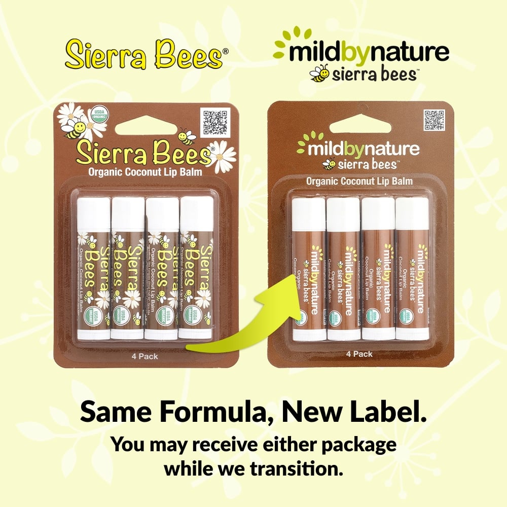 Mild By Nature, Sierra Bees™, Organic Lip Balms, Coconut, 4 Pack, 0.15 oz (4.25 g) Each
