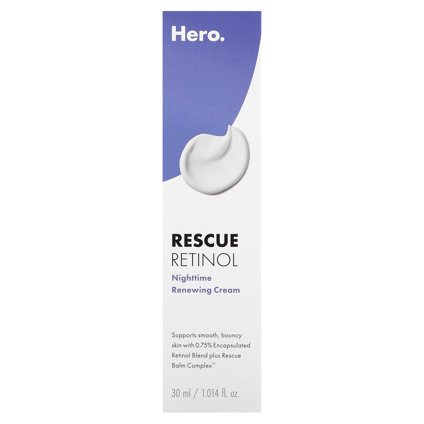 Hero Cosmetics, Rescue Retinol, Nighttime Renewing Cream, 1.014 fl oz (30 ml)