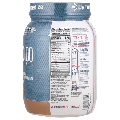 Dymatize, ISO100® Hydrolyzed, 100% Whey Protein Isolate, Fudge Brownie , 1.45 lb (660 g)