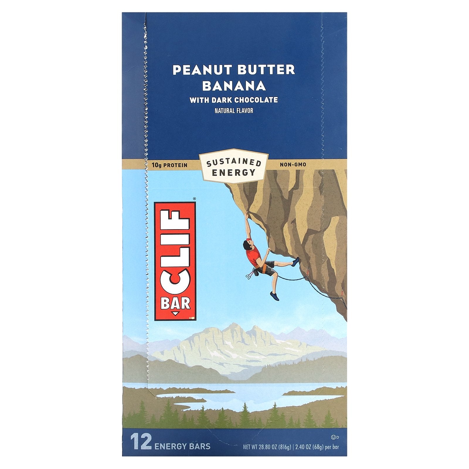 Clif Bar, Energy Bar, Peanut Butter Banana with Dark Chocolate, 12 Bars, 2.40 oz (68 g) Each