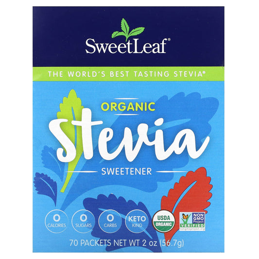 SweetLeaf Stevia, Organic Stevia Sweetener, 70 Packets, 2 oz (56.7 g)