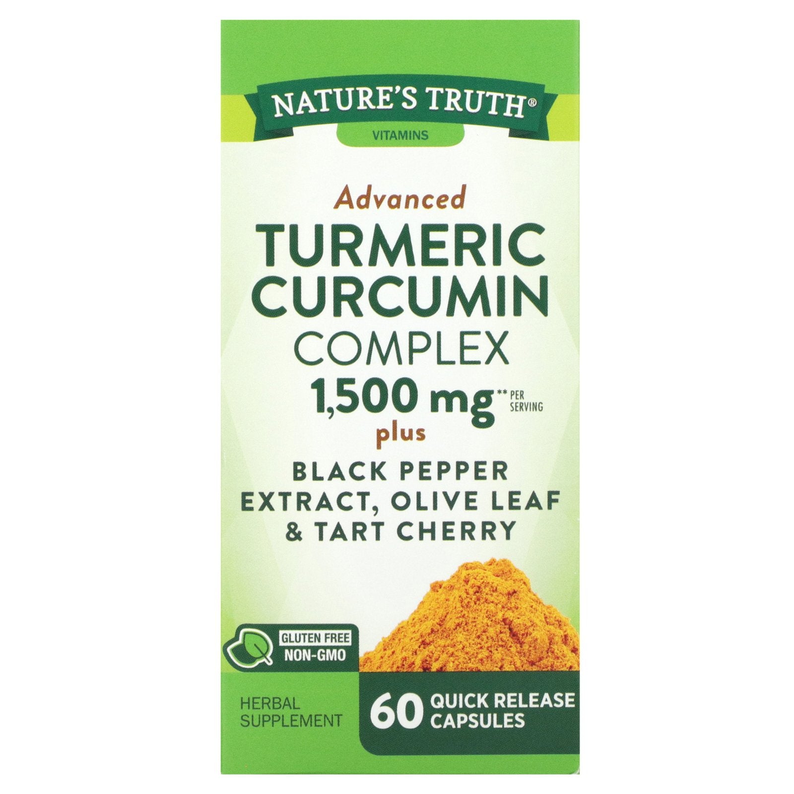 Nature's Truth, Turmeric Curcumin Complex, 1,500 mg, 60 Quick Release Capsules (750 mg per Caplet)