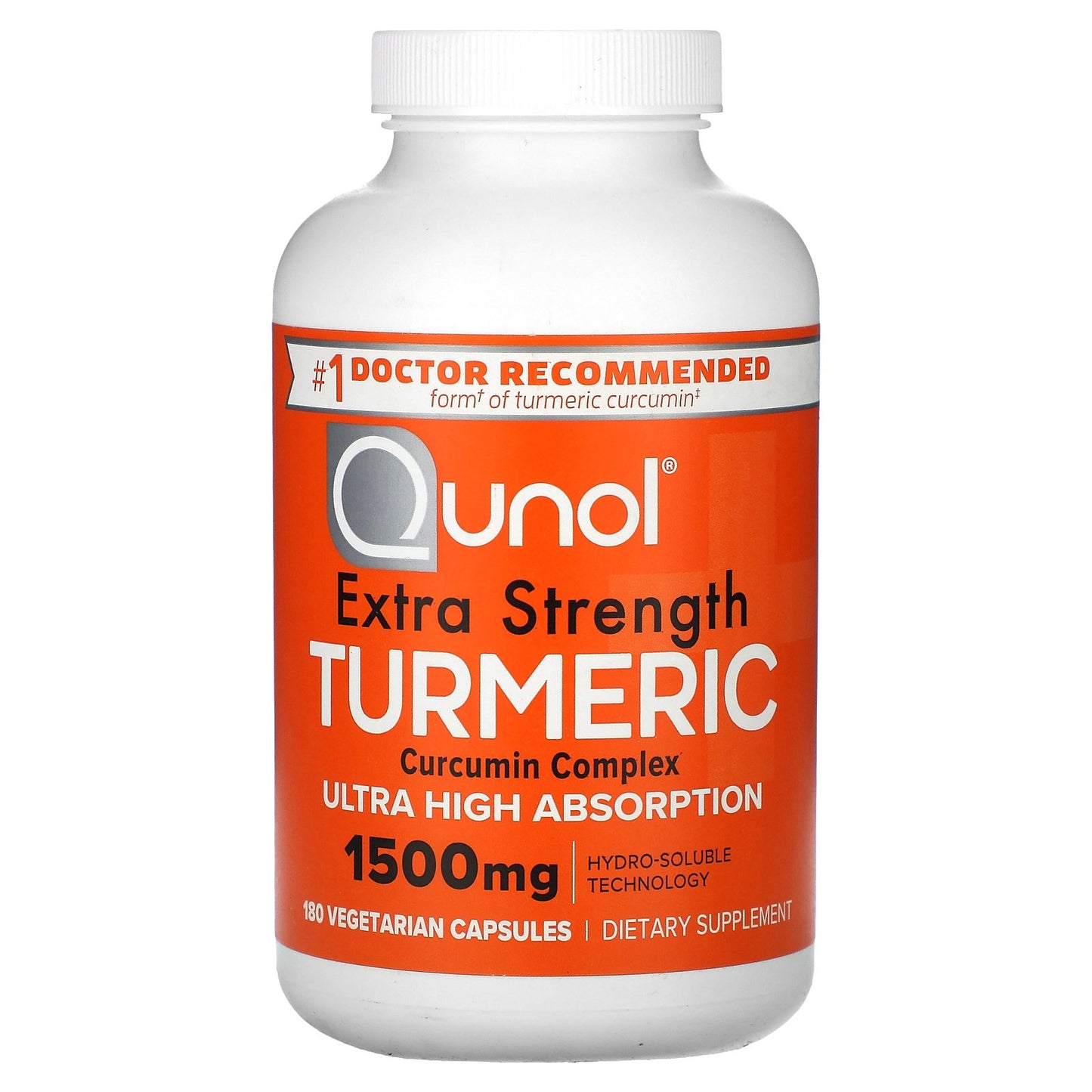 Qunol, Turmeric, 180 Vegetarian Capsules (500 mg per Capsule)