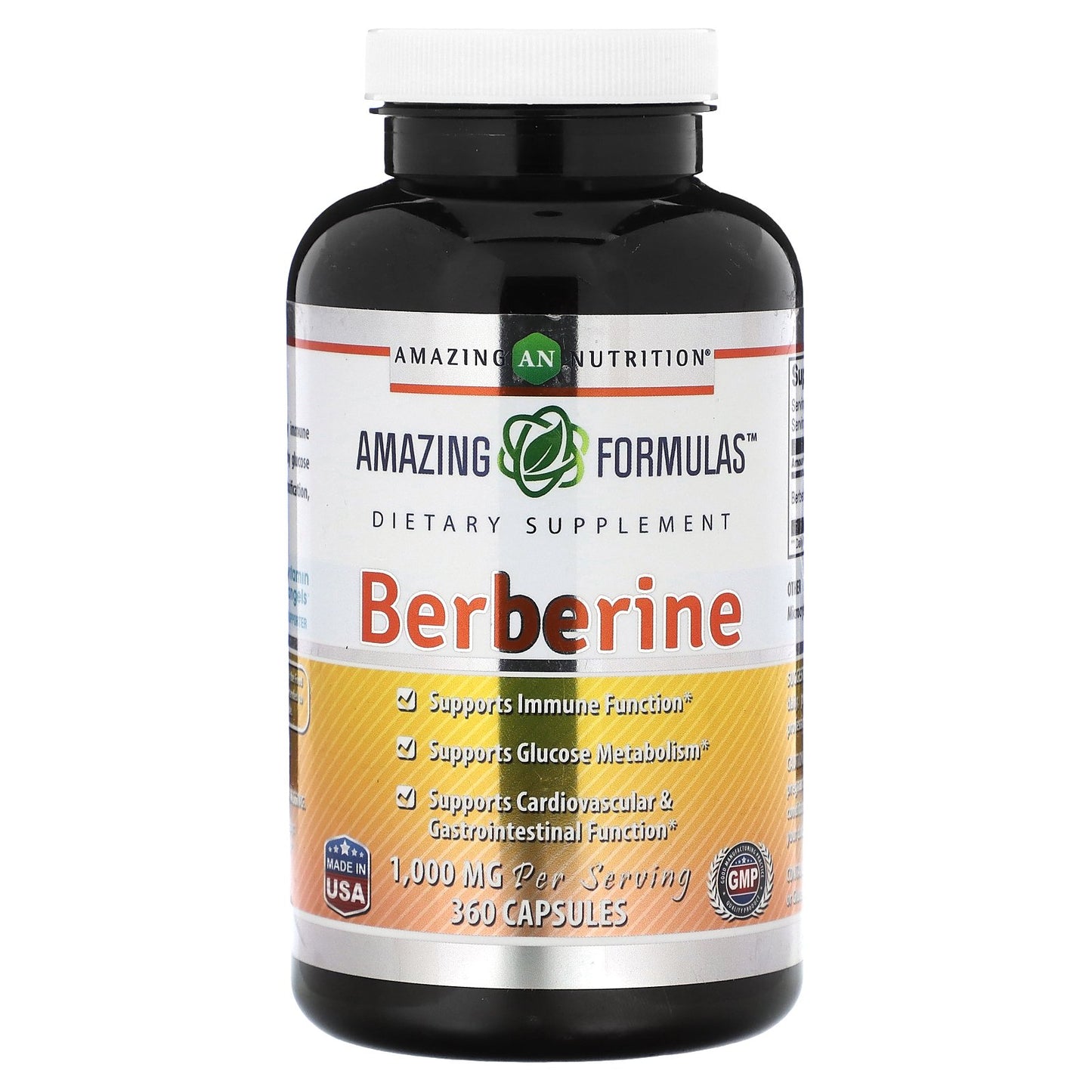 Amazing Nutrition, Berberine, 360 Capsules (500 mg per Capsule)