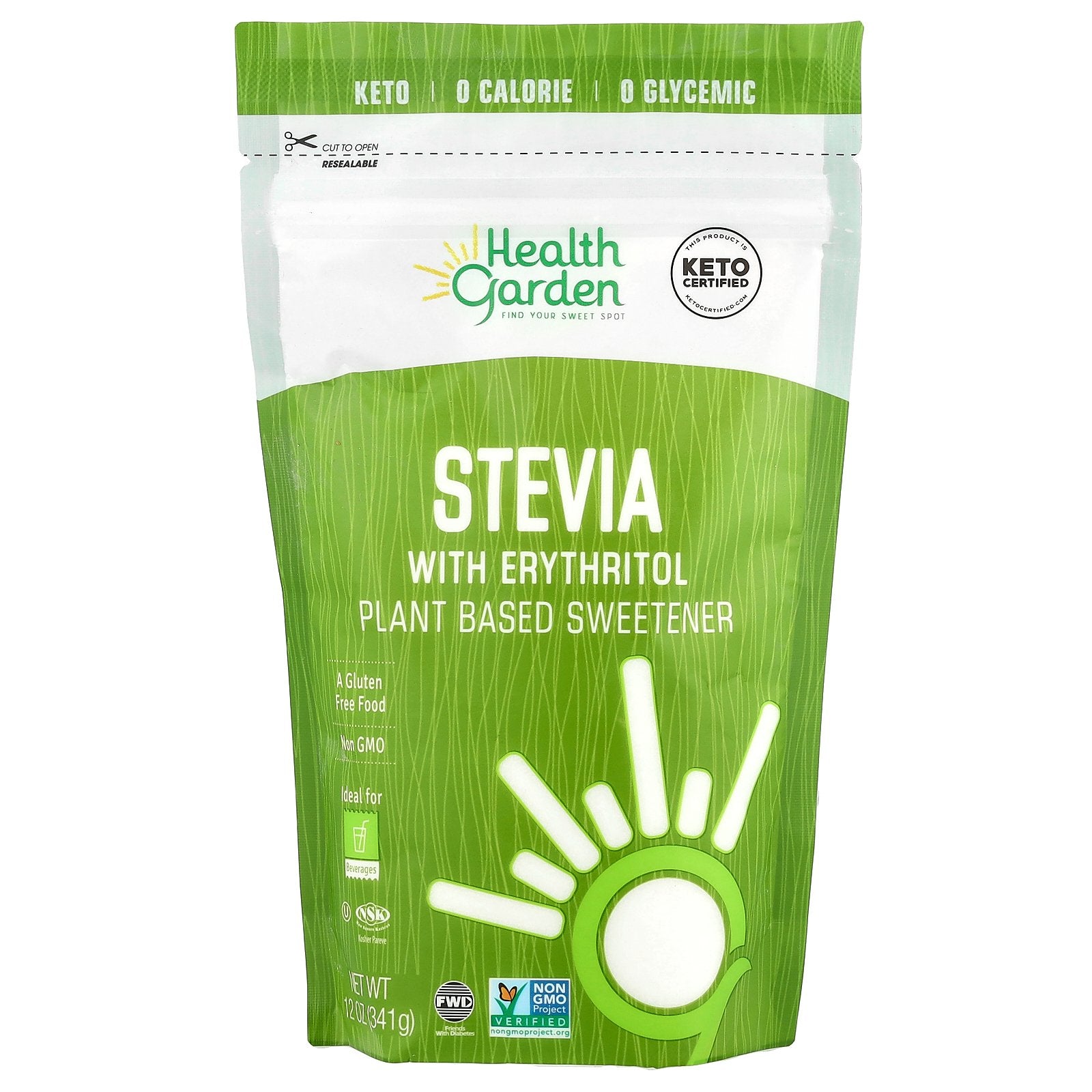 Health Garden, Stevia With Erythritol, 12 oz (341 g)
