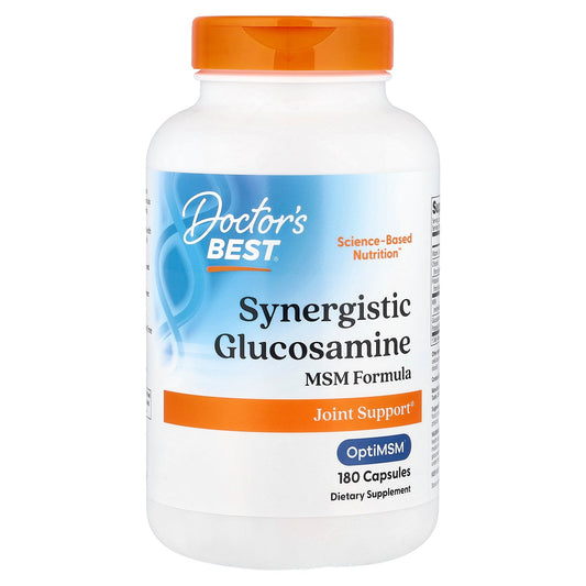 Doctor's Best, Synergistic Glucosamine MSM Formula with OptiMSM®, 180 Capsules