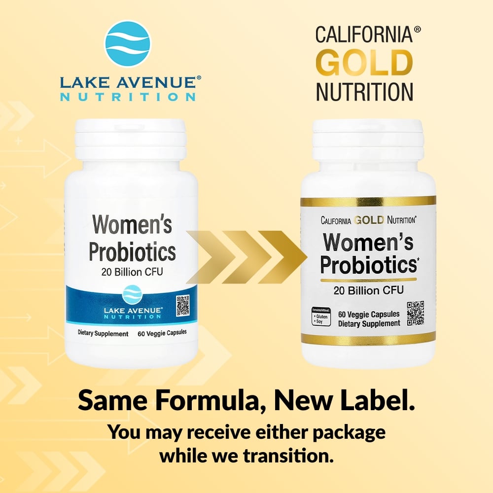 California Gold Nutrition, Women's Probiotics with Probiotic Bacteria Blend, Bifidobacterium lactis, Lactobacillus acidophilus, and Lactobacillus rhamnosus, 20 Billion CFU, 60 Veggie Capsules