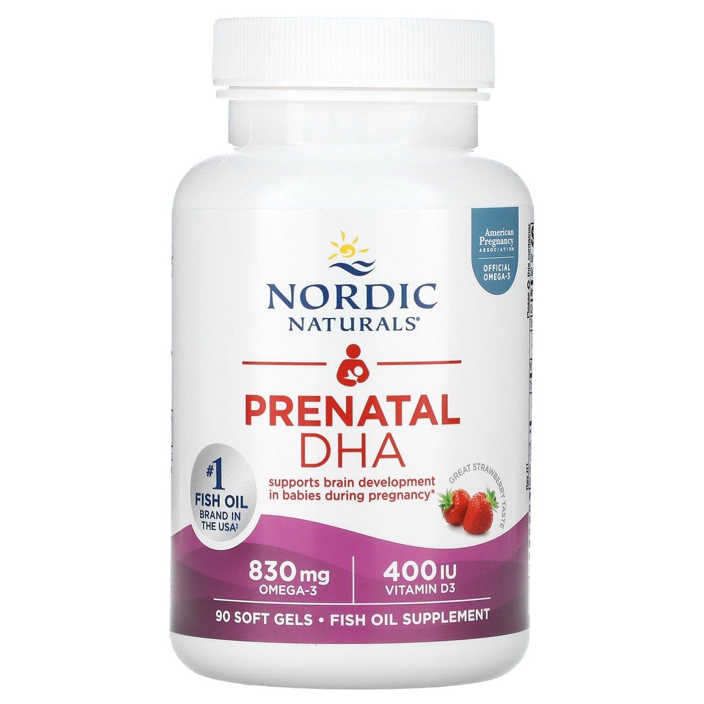 Nordic Naturals, Prenatal DHA, Strawberry, 90 Soft Gels