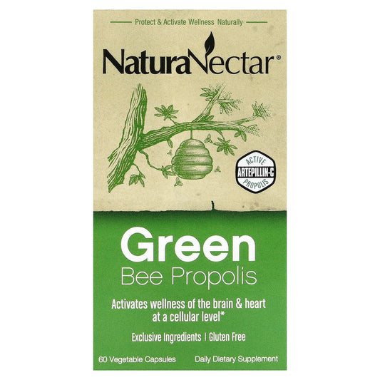 NaturaNectar, Green Bee Propolis, 60 Vegetable Capsules