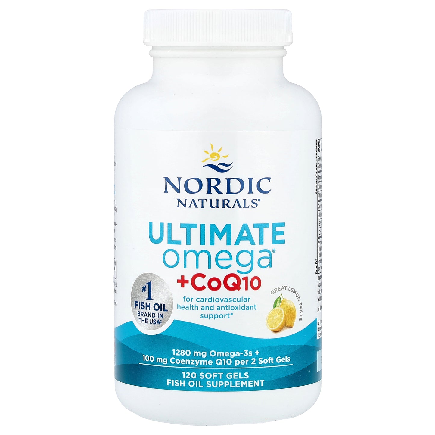 Nordic Naturals, Ultimate Omega® + CoQ10, Lemon, 120 Soft Gels