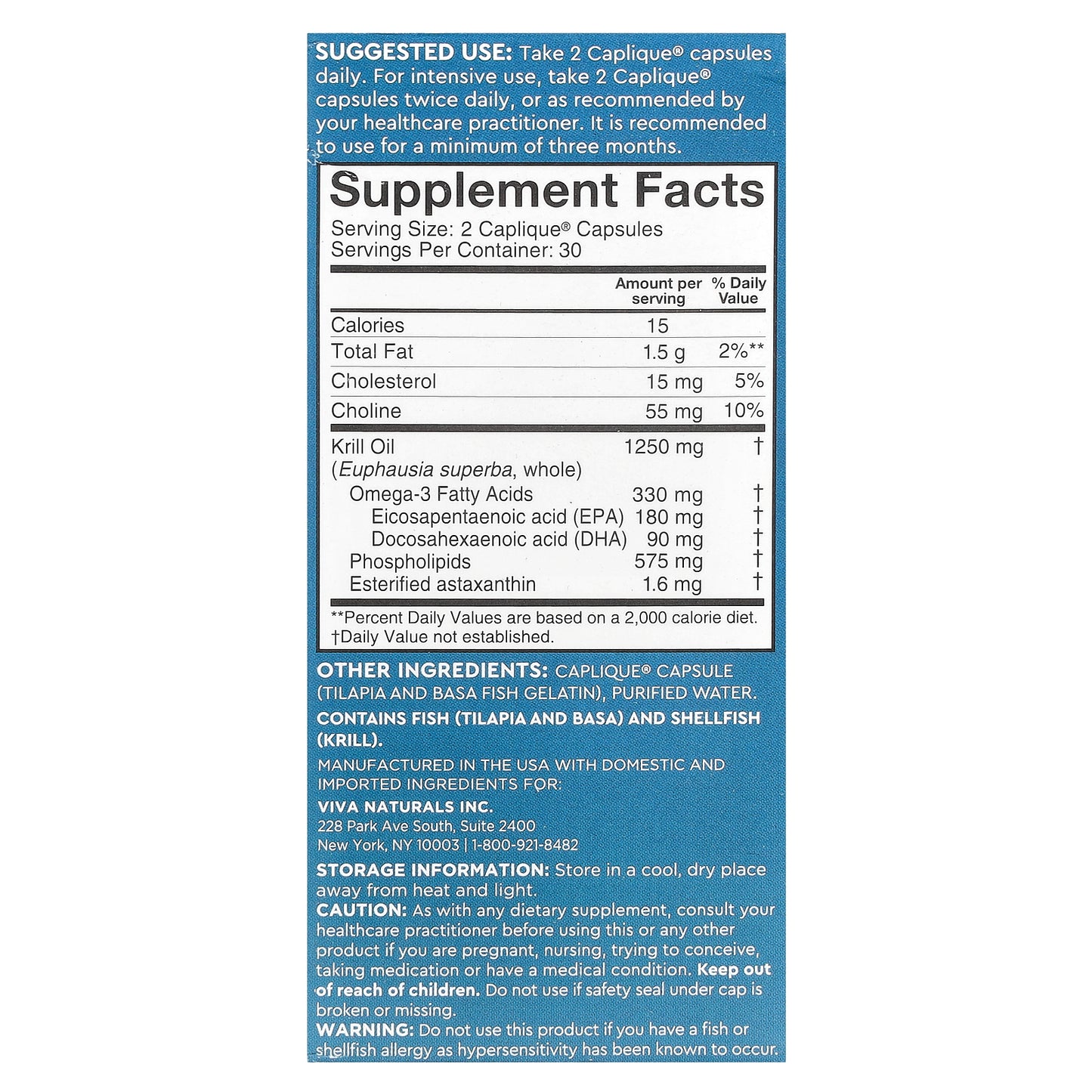 Viva Naturals, Antarctic Krill Oil with Astaxanthin, 60 Caplique® Capsules