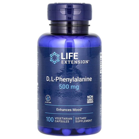 Life Extension, D, L-Phenylalanine, 500 mg, 100 Vegetarian Capsules