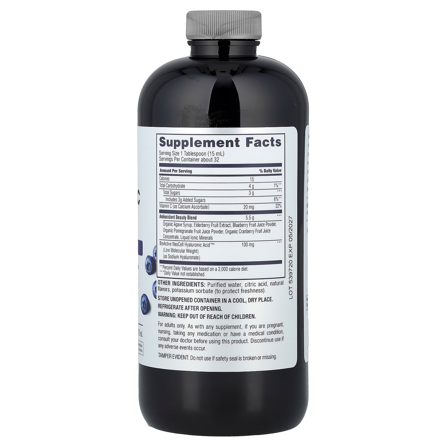 NeoCell, Liquid Hyaluronic Acid + Vitamin C, Delicious Blueberry, 16 fl oz (473 ml)