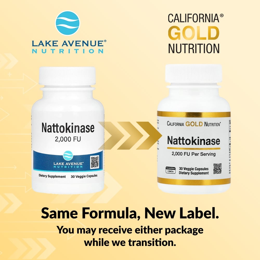 California Gold Nutrition, Nattokinase, Proteolytic Enzyme, 2,000 FUs, 30 Veggie Capsules