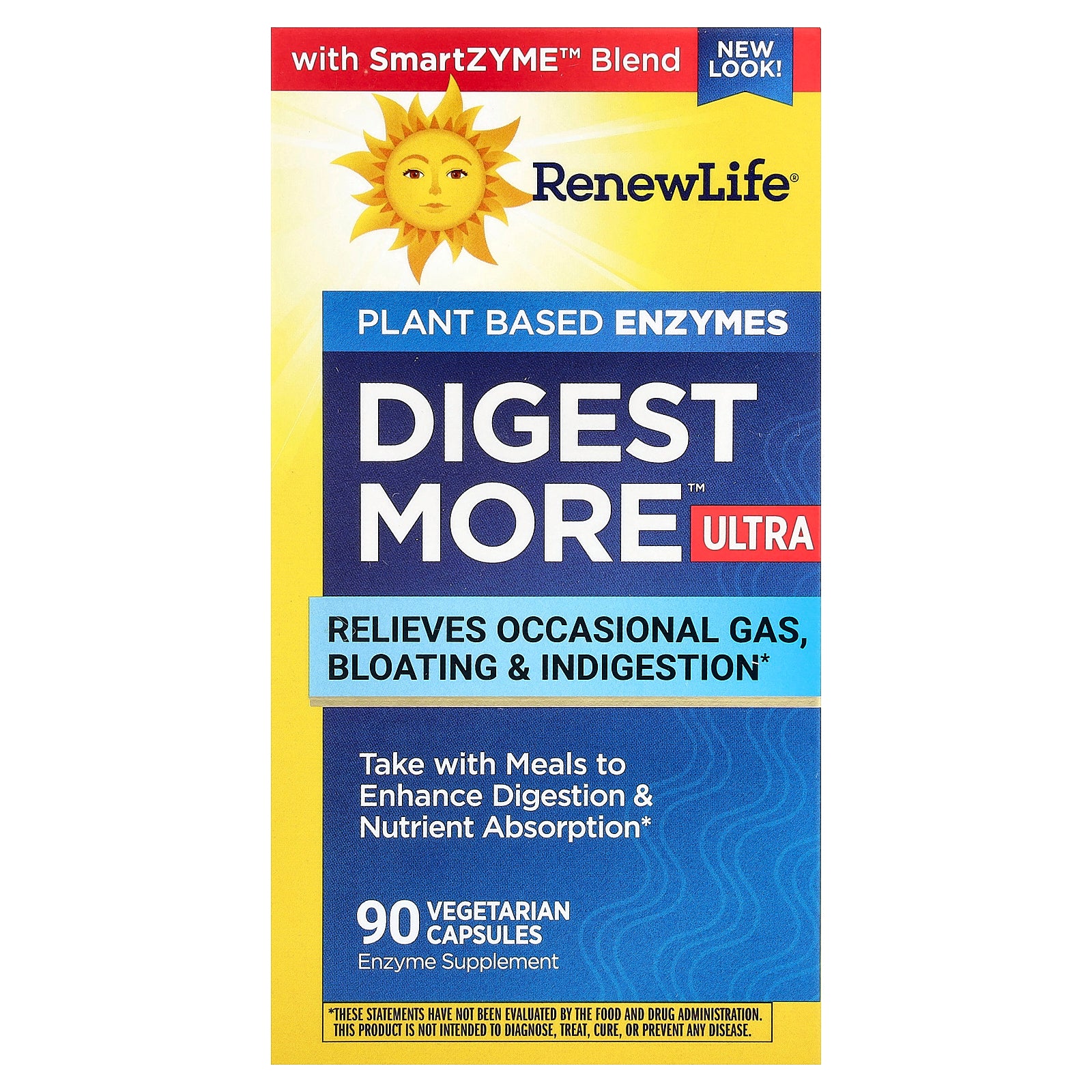 Renew Life, DigestMore™ Ultra, Plant Based Enzymes, 90 Vegetarian Capsules