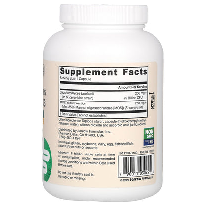 Jarrow Formulas, Vegan Saccharomyces Boulardii + MOS, 5 Billion CFU, 180 Veggie Capsules