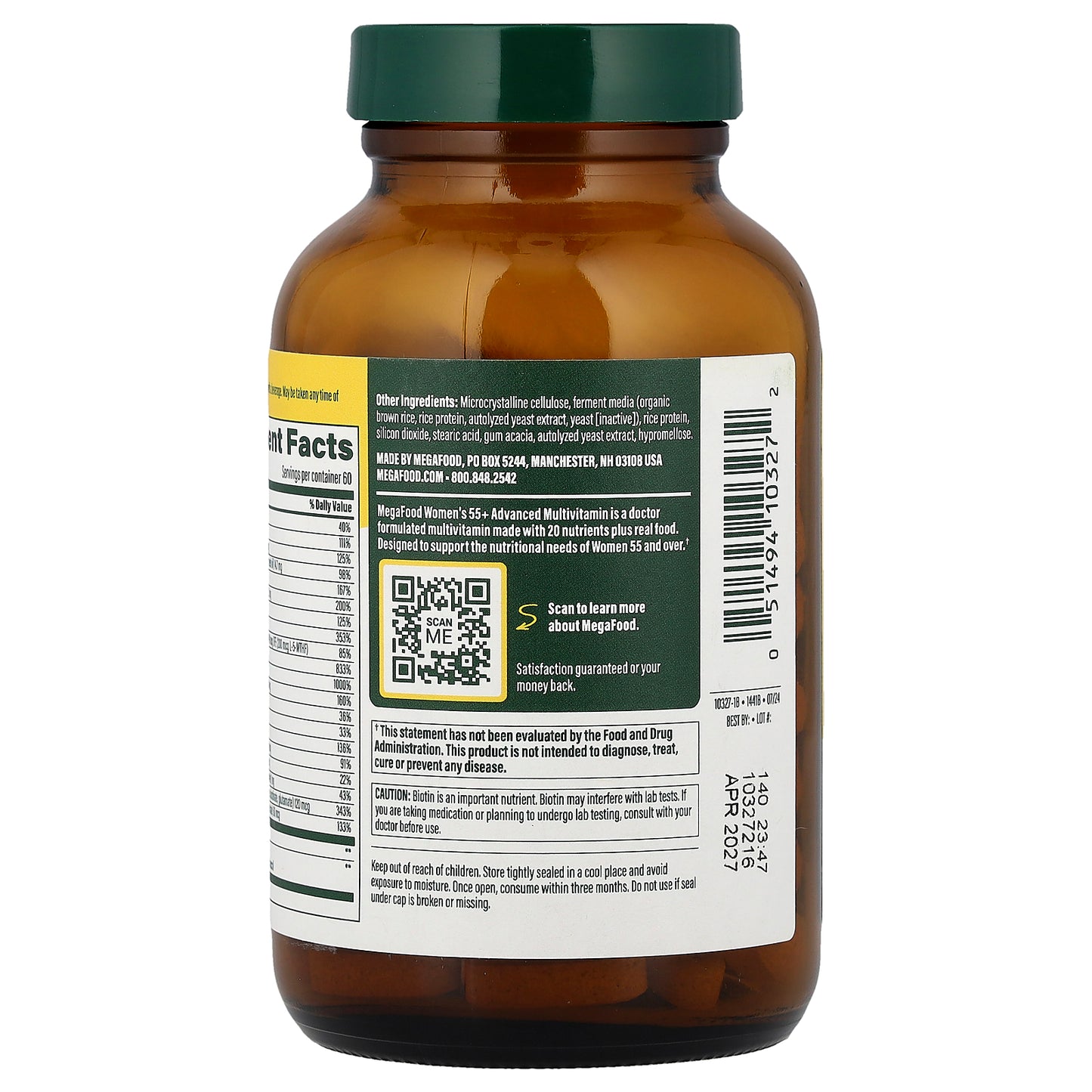 MegaFood, Women's 55+, Advanced Multivitamin, 120 Tablets