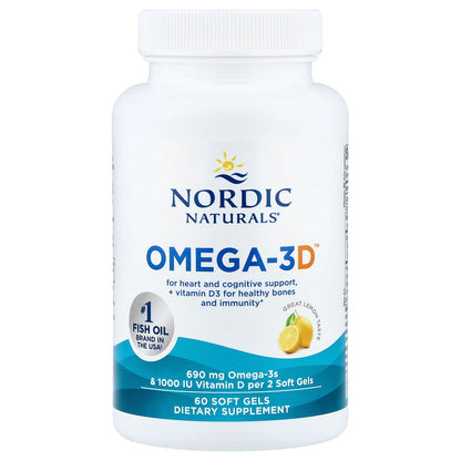 Nordic Naturals, Omega-3D™, Lemon, 60 Soft Gels