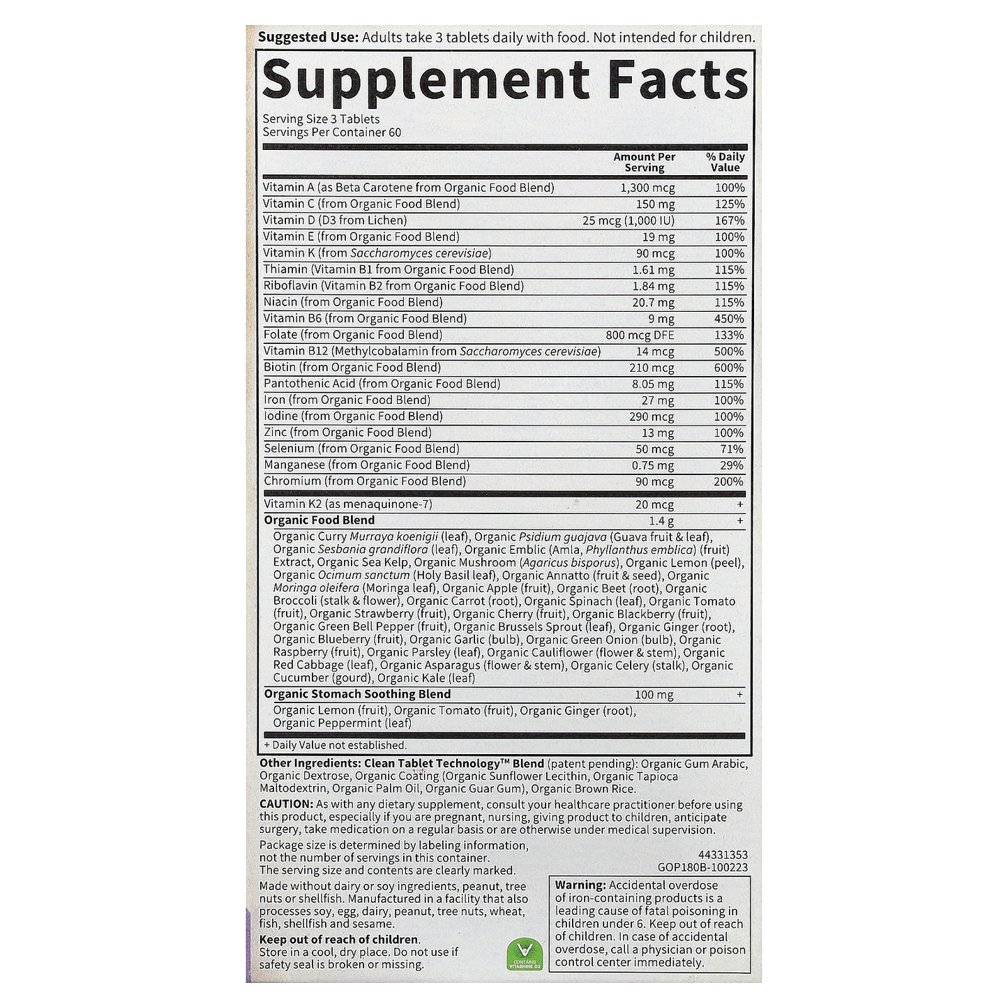 Garden of Life, Organics, Prenatal Multi, 180 Vegan Tablets