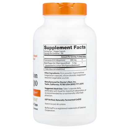 Doctor's Best, High Absorption CoQ10 , 180 Veggie Caps