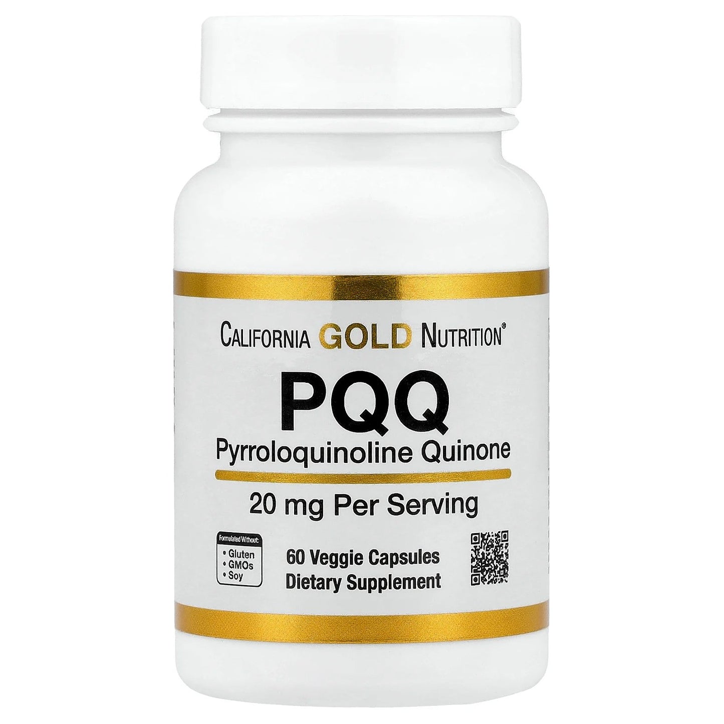California Gold Nutrition, PQQ, 20 mg, 60 Veggie Capsules