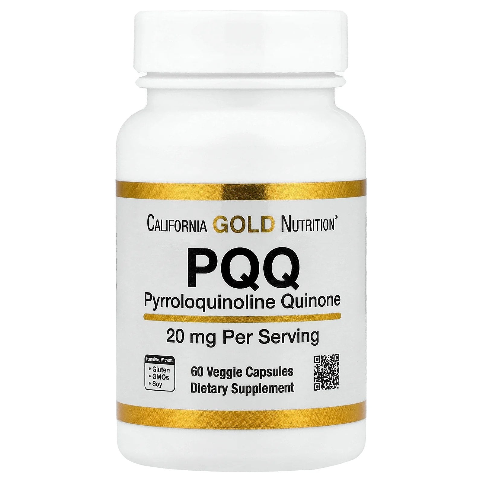 California Gold Nutrition, PQQ, 20 mg, 60 Veggie Capsules