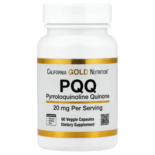 California Gold Nutrition, PQQ, 20 mg, 60 Veggie Capsules