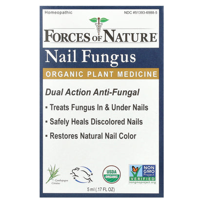 Forces of Nature, Nail Fungus, Organic Plant Medicine, 0.17 fl oz (5 ml)