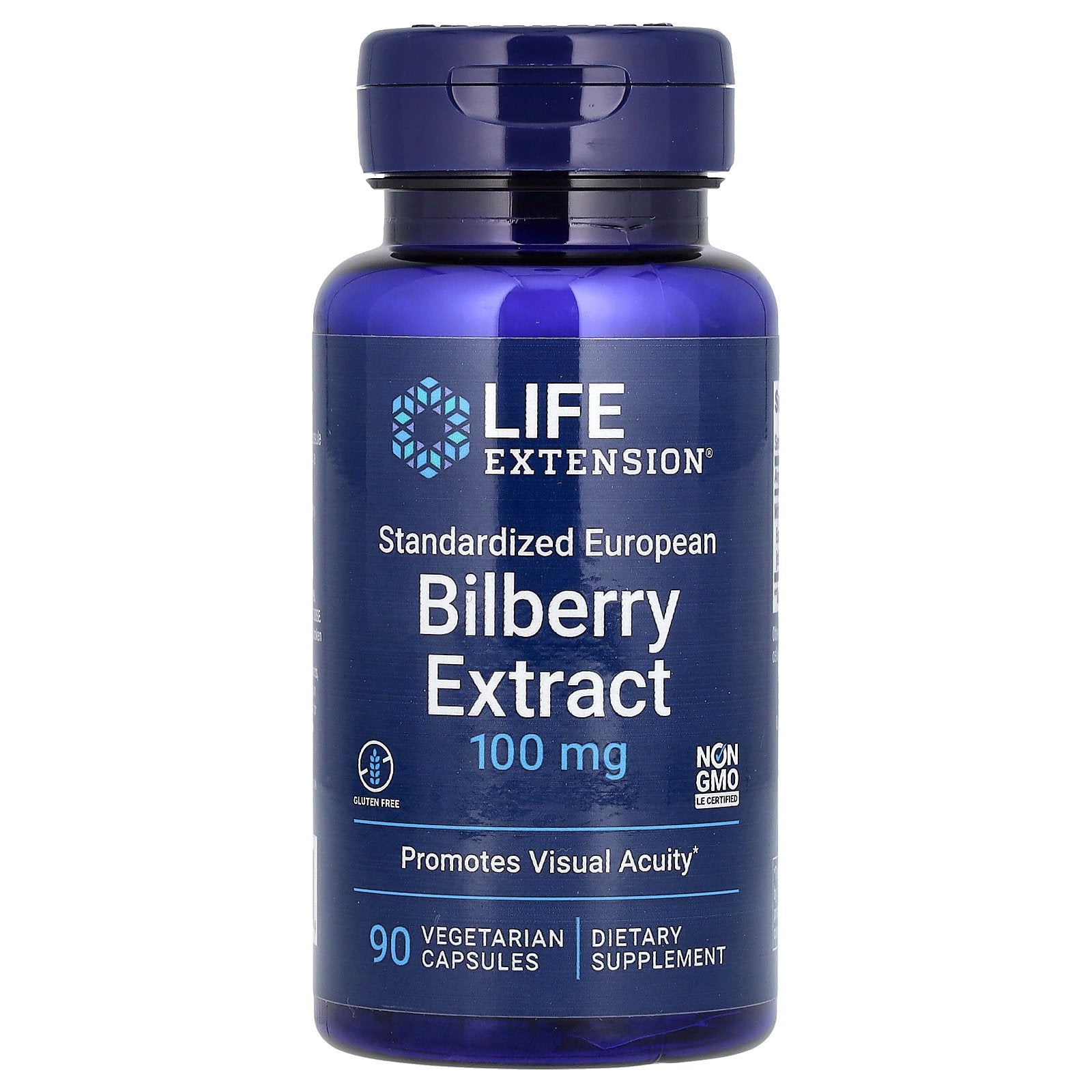 Life Extension, Standardized European Bilberry Extract, 100 mg, 90 Vegetarian Capsules