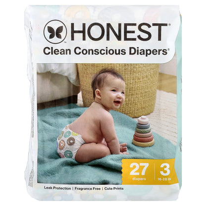 The Honest Company, Clean Conscious Diapers™, Size 3, 16-28 lbs, Donut Grow Up, 27 Diapers