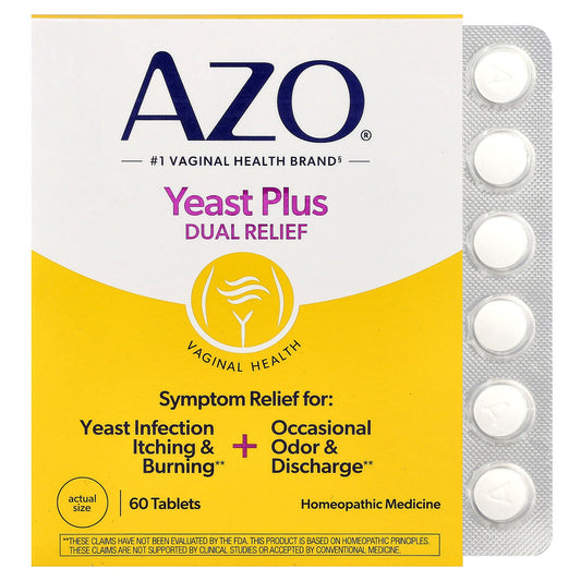 AZO, Yeast Plus, Dual Relief, 60 Tablets