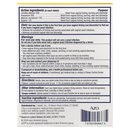 AZO, Yeast Plus, Dual Relief, 60 Tablets