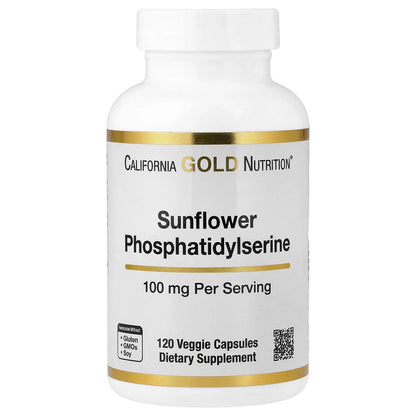 California Gold Nutrition, Sunflower Phosphatidylserine, 100 mg, 120 Veggie Capsules
