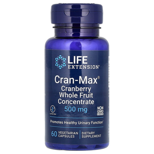 Life Extension, Cran-Max, Cranberry Whole Fruit Concentrate, 500 mg, 60 Vegetarian Capsules