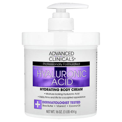 Advanced Clinicals, Hyaluronic Acid, Hydrating Body Cream, 16 oz (454 g)