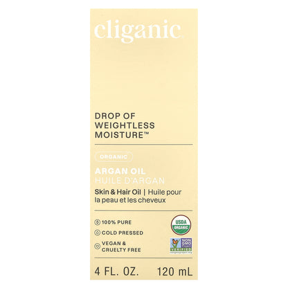 Cliganic, Drop of Weightless Moisture™, Organic Argan Oil, 4 fl oz (120 ml)