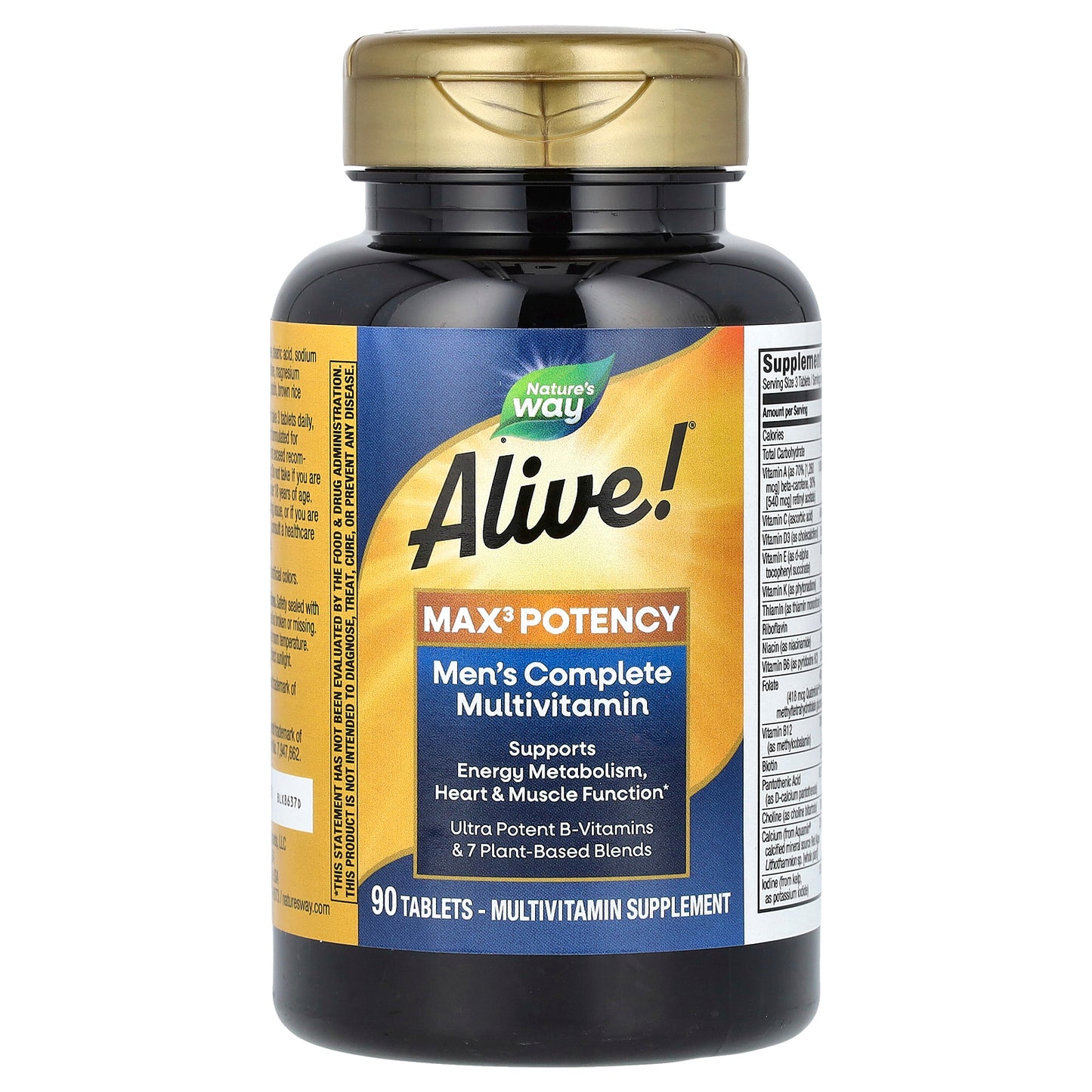 Nature's Way, Alive!® Max3 Potency, Men's Complete Multivitamin, 90 Tablets