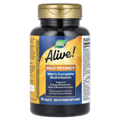 Nature's Way, Alive!® Max3 Potency, Men's Complete Multivitamin, 90 Tablets