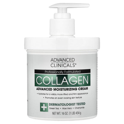 Advanced Clinicals, Collagen, Advanced Moisturizing Cream, 1 lb (454 g)