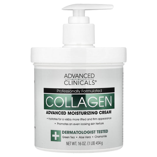 Advanced Clinicals, Collagen, Advanced Moisturizing Cream, 1 lb (454 g)