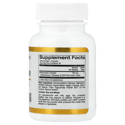 California Gold Nutrition, Nattokinase, Proteolytic Enzyme, 2,000 FUs, 30 Veggie Capsules