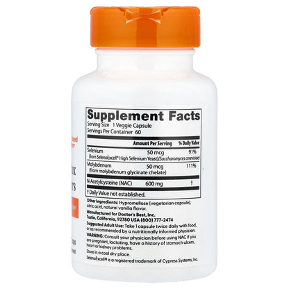 Doctor's Best, NAC Detox Regulators, 60 Veggie Caps