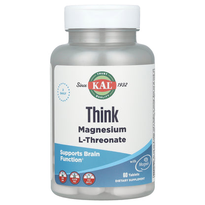 KAL, Think Magnesium L-Threonate, 60 Tablets