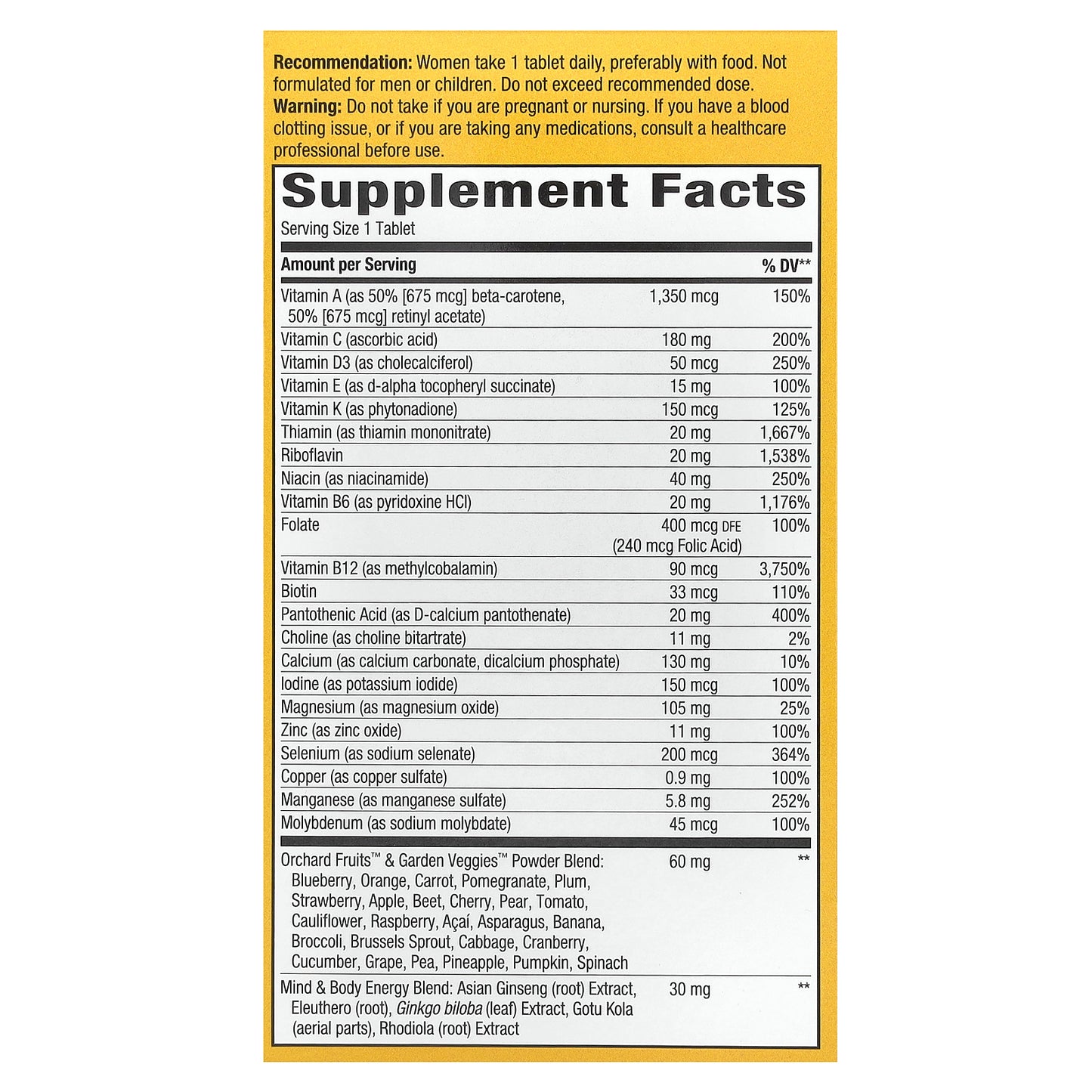 Nature's Way, Alive! Women's 50+ Ultra Multivitamin, 60 Tablets