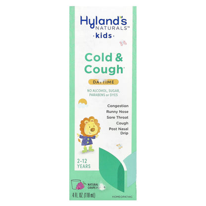 Hyland's Naturals, Kids, Cold & Cough, Daytime, Ages 2-12, Natural Grape, 4 fl oz (118 ml)