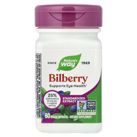Nature's Way, Bilberry, Standardized Extract, 60 Vegan Capsules