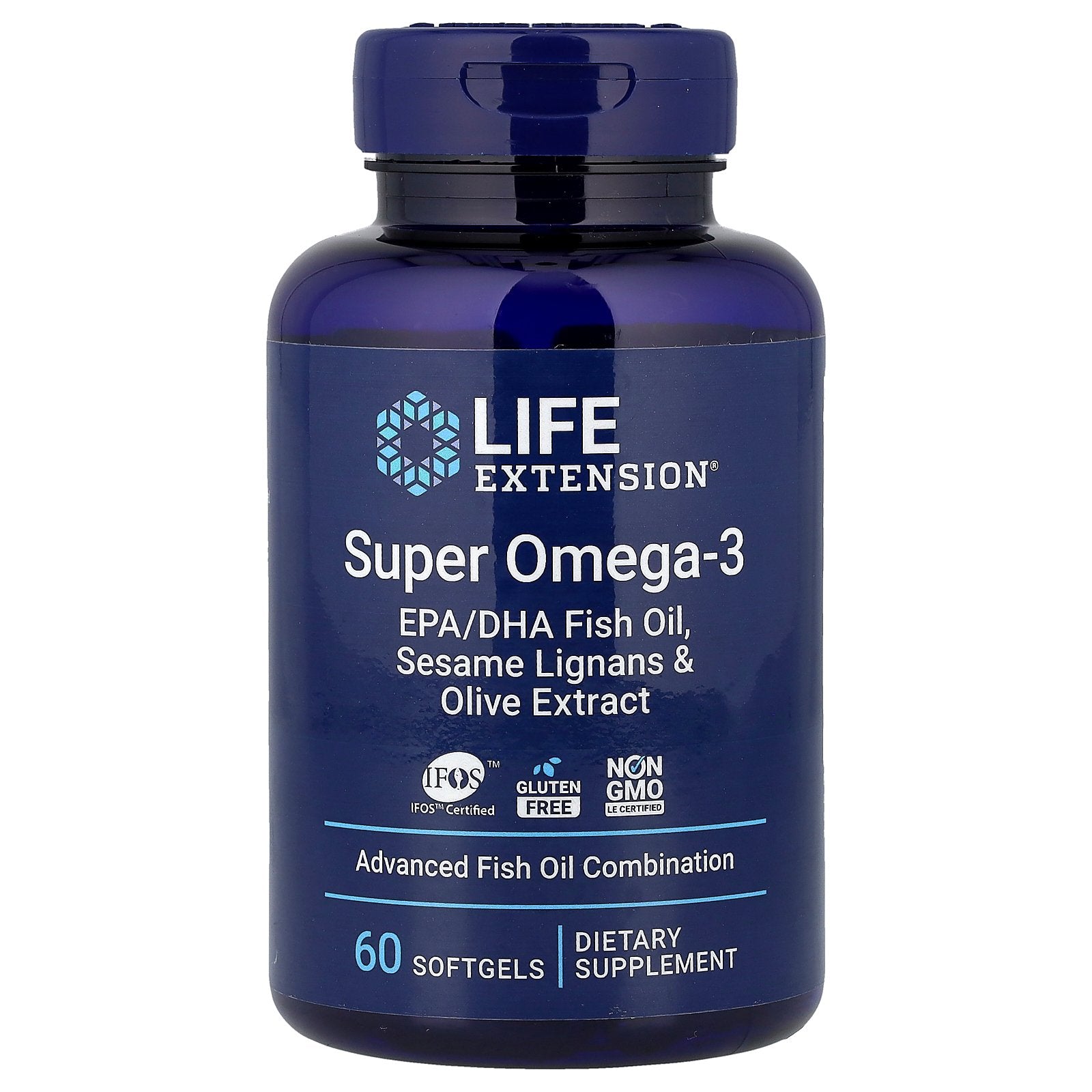 Life Extension, Super Omega-3, EPA/DHA Fish Oil, Sesame Lignans & Olive Extract, 60 Softgels