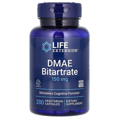 Life Extension, DMAE Bitartrate, 150 mg, 200 Vegetarian Capsules